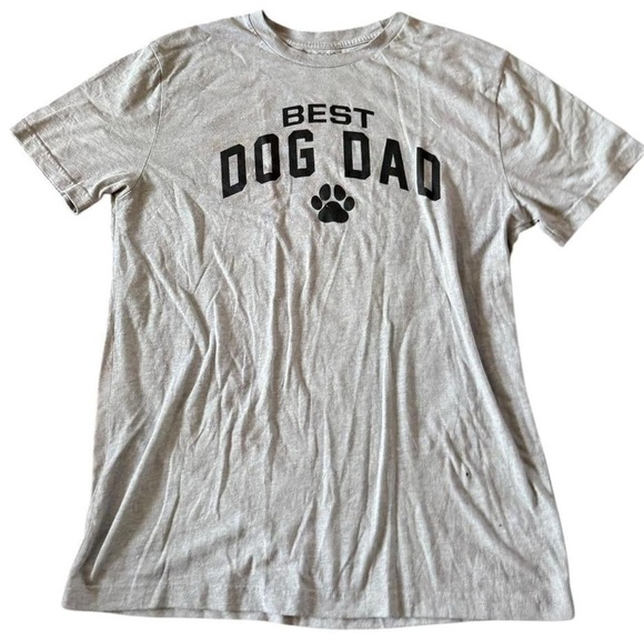 Best Dog Dad Gray T-Shirt - Picture 1 of 5